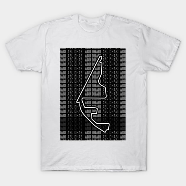 Abu Dhabi  - F1 Circuit - Black and White T-Shirt by GreazyL